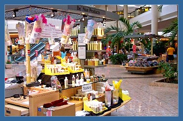 Shopping Mall display of Be'Nue products